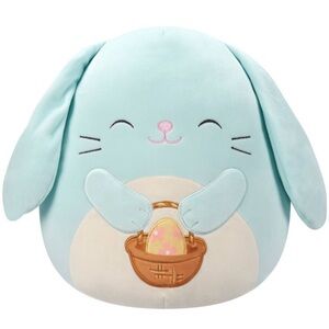 NWT Buttons Seafoam Green Bunny Holding Basket Large Squishmallows 16”